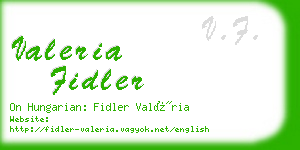 valeria fidler business card